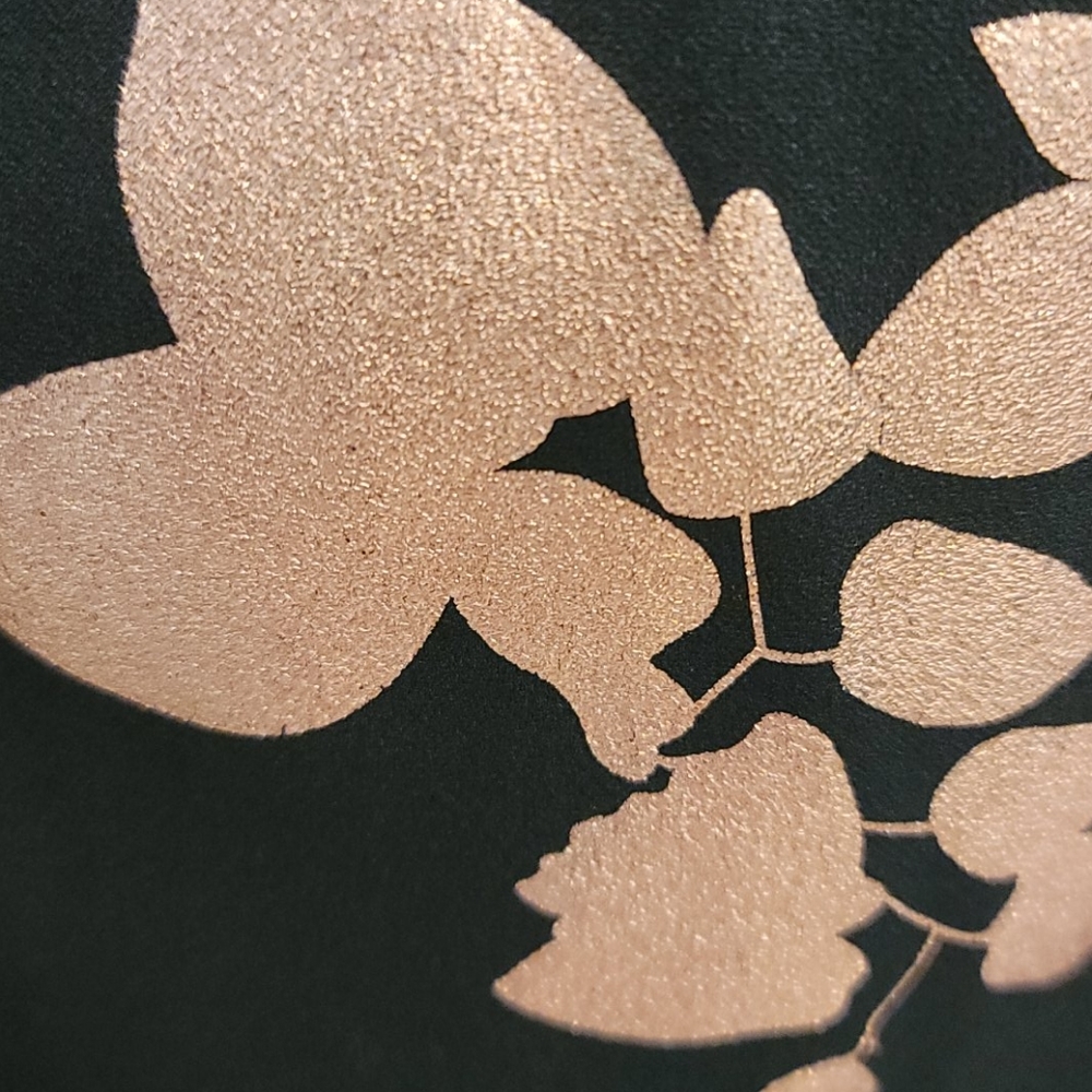 Badgley Mischka Black Dress with Rose Gold Floral Print - Picture 8 of 10